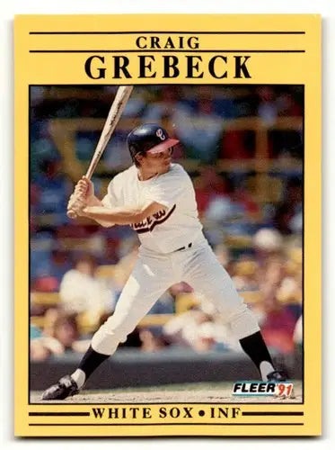 Craig Grebeck Chicago baseball card from 1991 Fleer #120 Chicago White Sox
