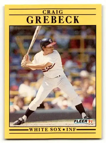 Original gloss Craig Grebeck Chicago White Sox baseball card from 1991 Fleer#120