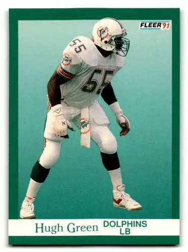 1991 Fleer #121 Hugh Green Miami Dolphins Football Cards NM Near Min ID:60506 - Football Card Single