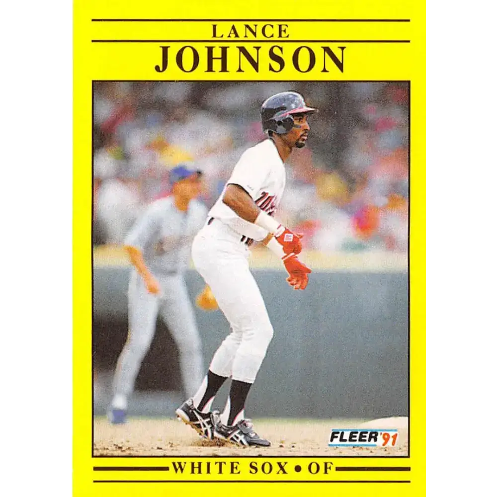 1991 Fleer #123 Lance Johnson NM-MT Chicago White Sox Baseball Card - Baseball Card Single