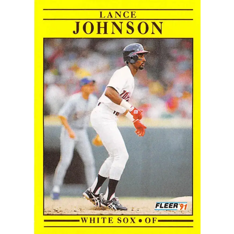 1991 Fleer #123 Lance Johnson NM-MT Chicago White Sox Baseball Card - Baseball Card Single