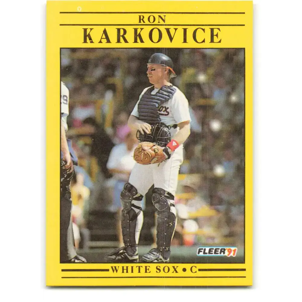 1991 Fleer #125 Ron Karkovice NM-MT Chicago White Sox Baseball Card - Baseball Card Single