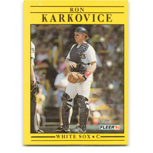 1991 Fleer #125 Ron Karkovice NM-MT Chicago White Sox Baseball Card - Baseball Card Single