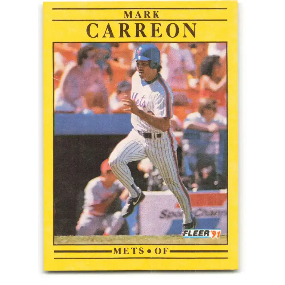 1991 Fleer #142 Mark Carreon NM-MT New York Mets Baseball Card - Baseball Card Single