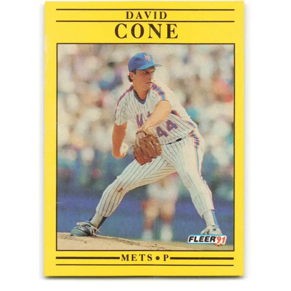 1991 Fleer #143 David Cone NM-MT New York Mets Baseball Card - Baseball Card Single