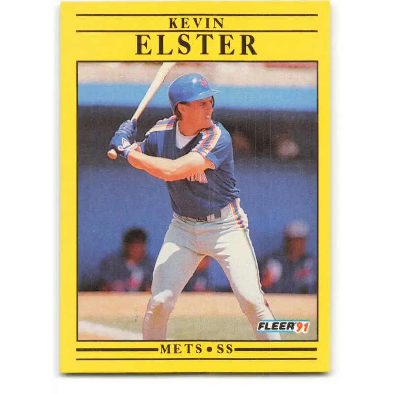 1991 Fleer #145 Kevin Elster NM-MT New York Mets Baseball Card - Baseball Card Single