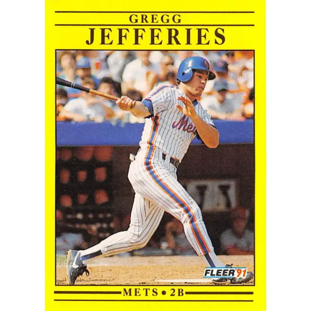 1991 Fleer #151 Gregg Jefferies NM-MT New York Mets Baseball Card - Baseball Card Single