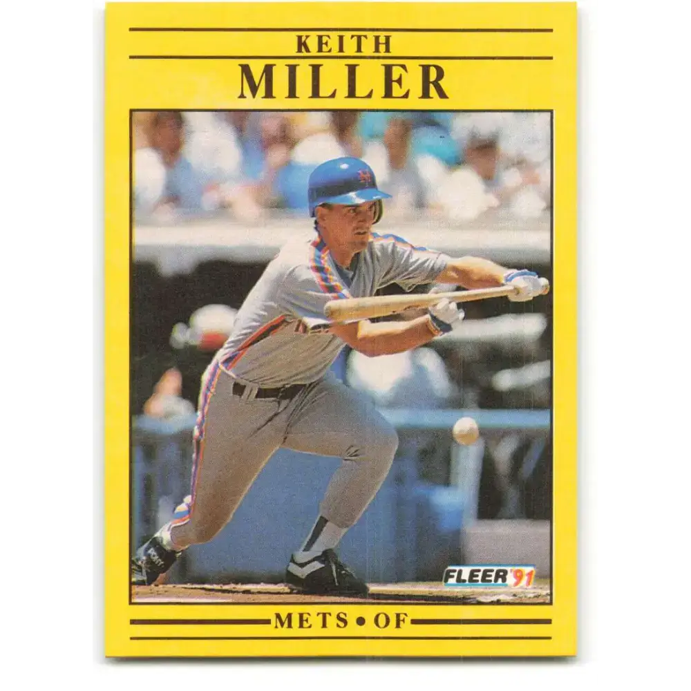 1991 Fleer #155 Keith Miller NM-MT New York Mets Baseball Card - Baseball Card Single