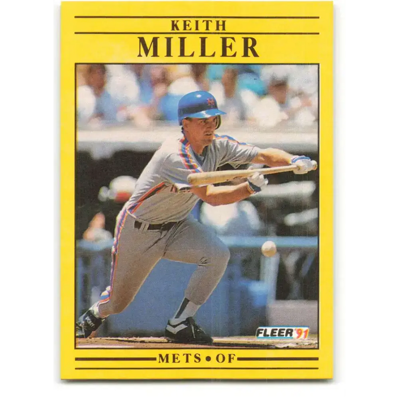 1991 Fleer #155 Keith Miller NM-MT New York Mets Baseball Card - Baseball Card Single
