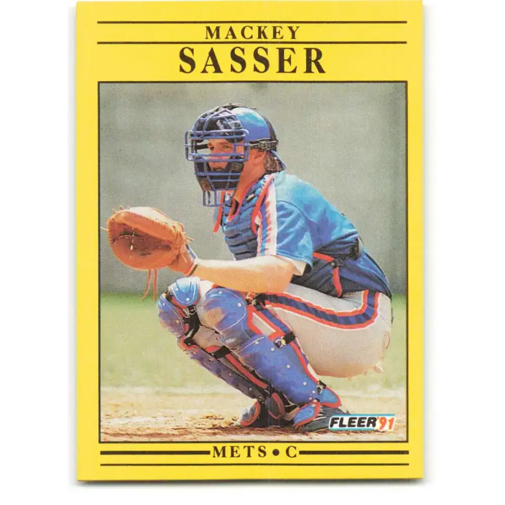 1991 Fleer #160 Mackey Sasser NM-MT New York Mets Baseball Card - Baseball Card Single