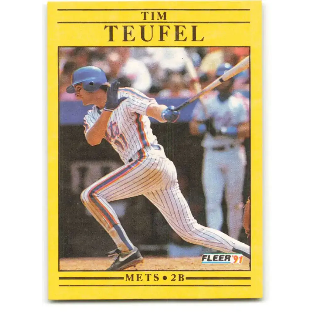 1991 Fleer #162 Tim Teufel NM-MT New York Mets Baseball Card - Baseball Card Single