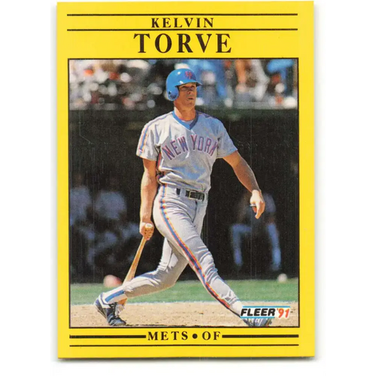 1991 Fleer #163 Kelvin Torve NM-MT New York Mets Baseball Card - Baseball Card Single
