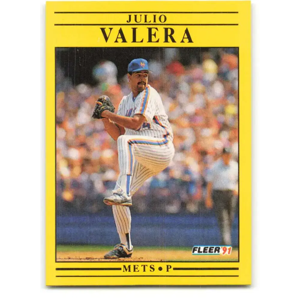 1991 Fleer #164 Julio Valera NM-MT New York Mets Baseball Card - Baseball Card Single