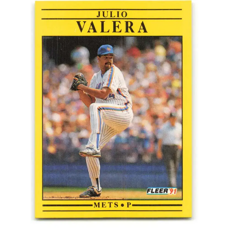 1991 Fleer #164 Julio Valera NM-MT New York Mets Baseball Card - Baseball Card Single