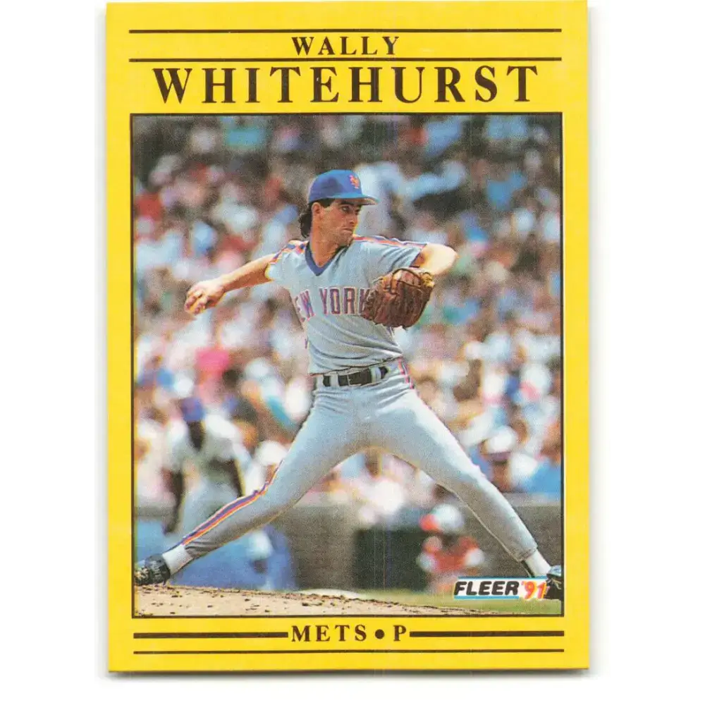 1991 Fleer #166 Wally Whitehurst NM-MT New York Mets Baseball Card - Baseball Card Single