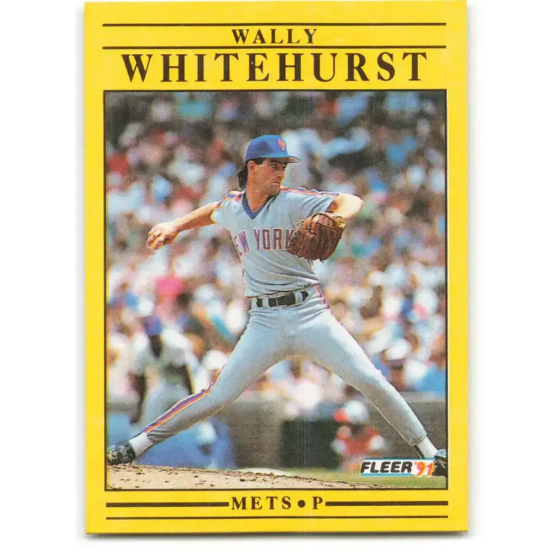 1991 Fleer #166 Wally Whitehurst NM-MT New York Mets Baseball Card - Baseball Card Single