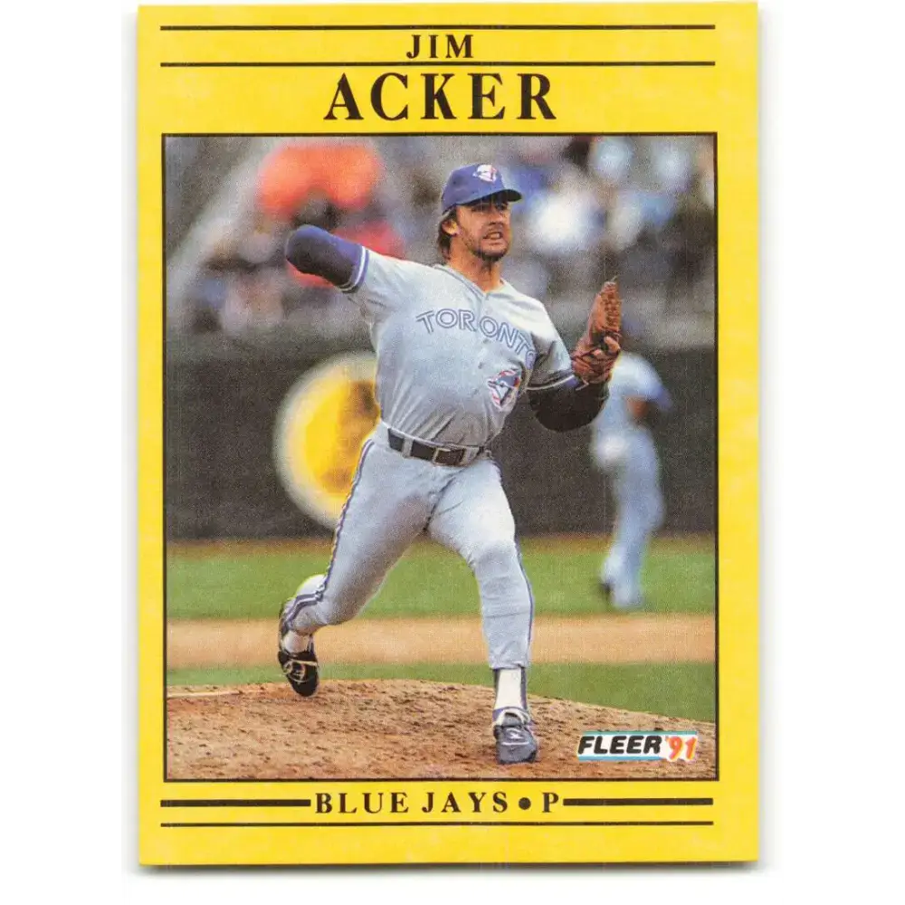 1991 Fleer #167 Jim Acker NM-MT Toronto Blue Jays Baseball Card - Baseball Card Single