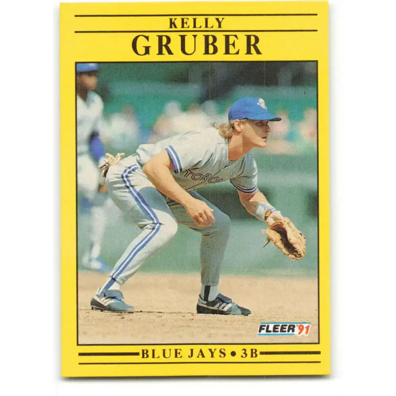 1991 Fleer #175 Kelly Gruber NM-MT Toronto Blue Jays Baseball Card - Baseball Card Single
