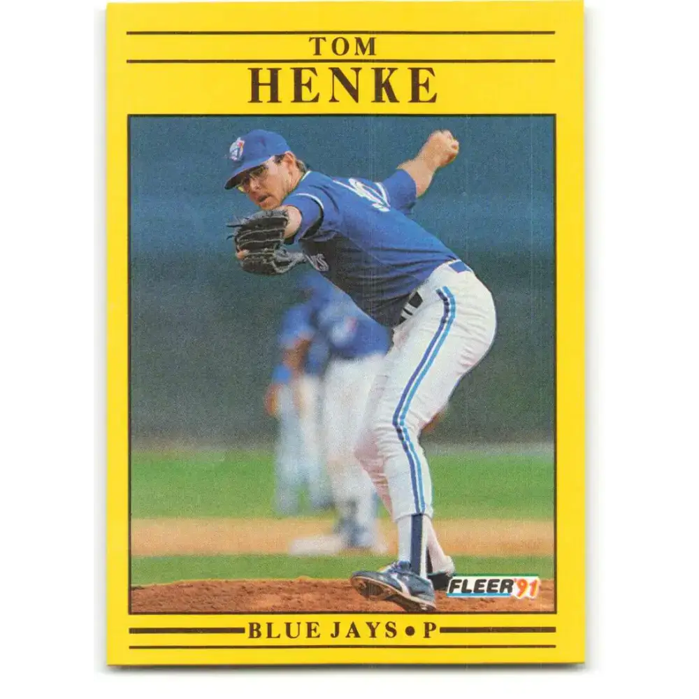 1991 Fleer #176 Tom Henke NM-MT Toronto Blue Jays Baseball Card - Baseball Card Single