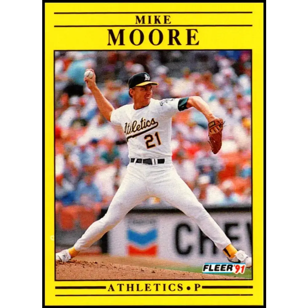 1991 Fleer #18 Mike Moore NM-MT Oakland Athletics Baseball Card - Baseball Card Single