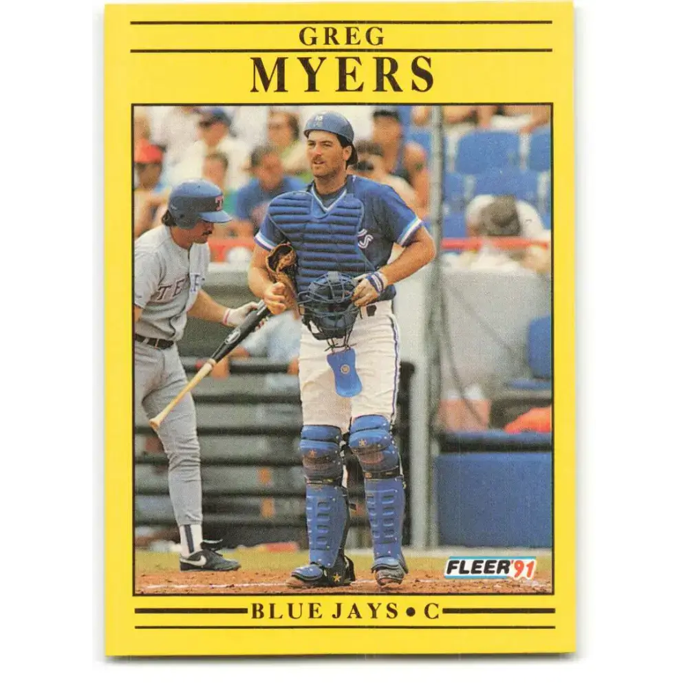 1991 Fleer #182 Greg Myers NM-MT Toronto Blue Jays Baseball Card - Baseball Card Single