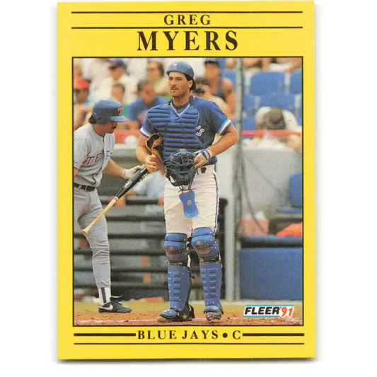 1991 Fleer #182 Greg Myers NM-MT Toronto Blue Jays Baseball Card