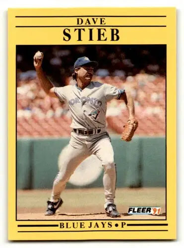 1991 Fleer Dave Stieb baseball card from wax cello pack, classic Stieb wax collectible