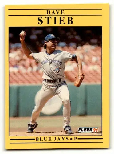 1991 Fleer #185a Dave Stieb wax cello baseball card in Stieb wax cello pack