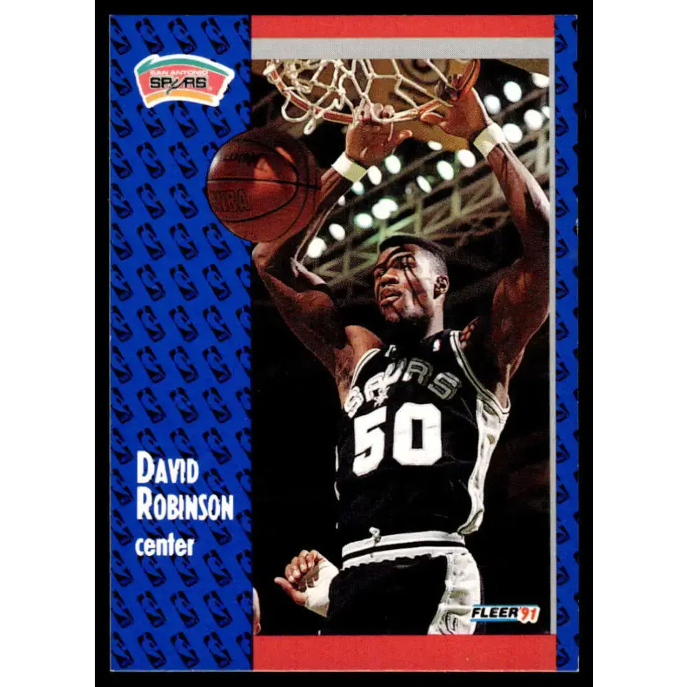 1991 Fleer #187 David Robinson NM/MT San Antonio Spurs Basketball Card - Basketball Card Single
