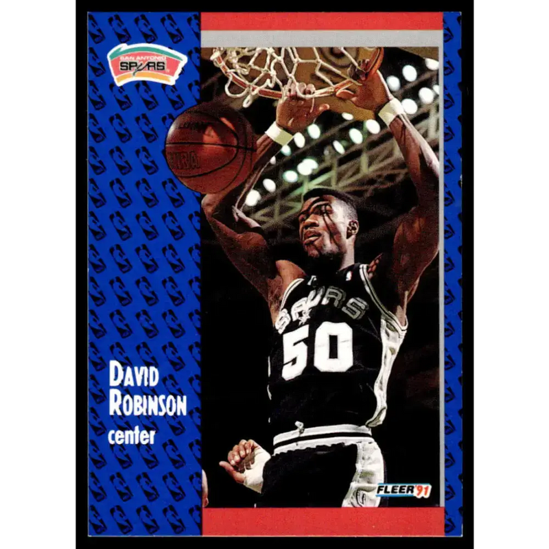 1991 Fleer #187 David Robinson NM/MT San Antonio Spurs Basketball Card - Basketball Card Single