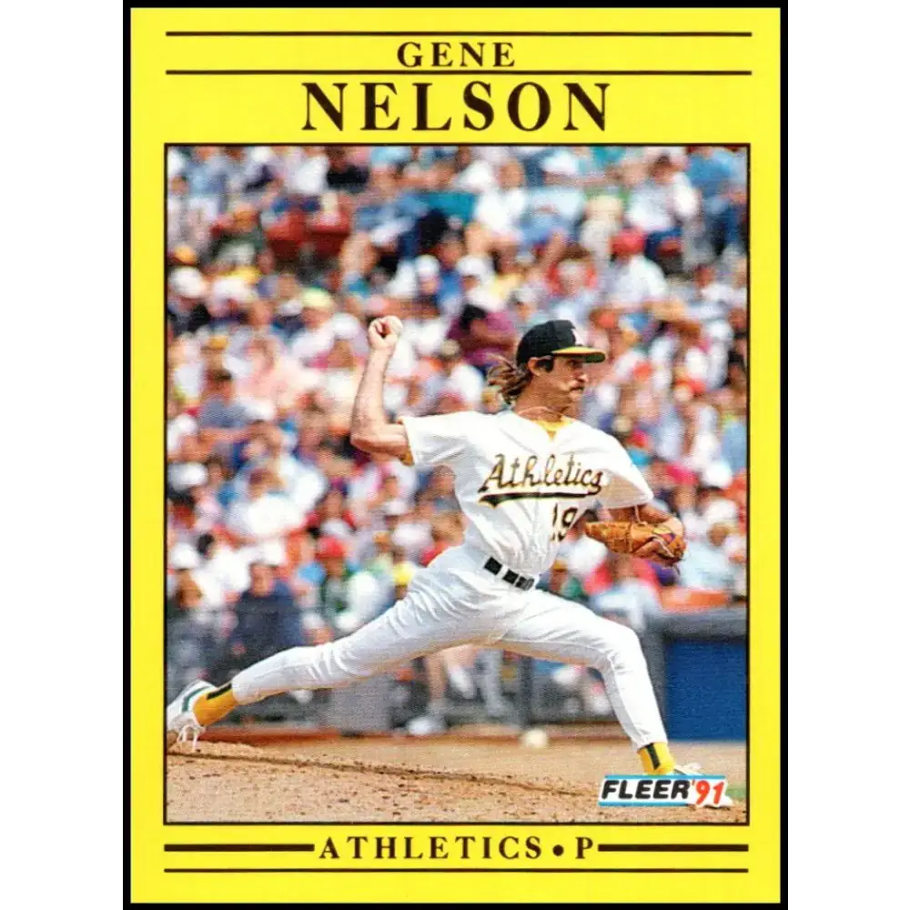 1991 Fleer #19 Gene Nelson NM-MT Oakland Athletics Baseball Card - Baseball Card Single