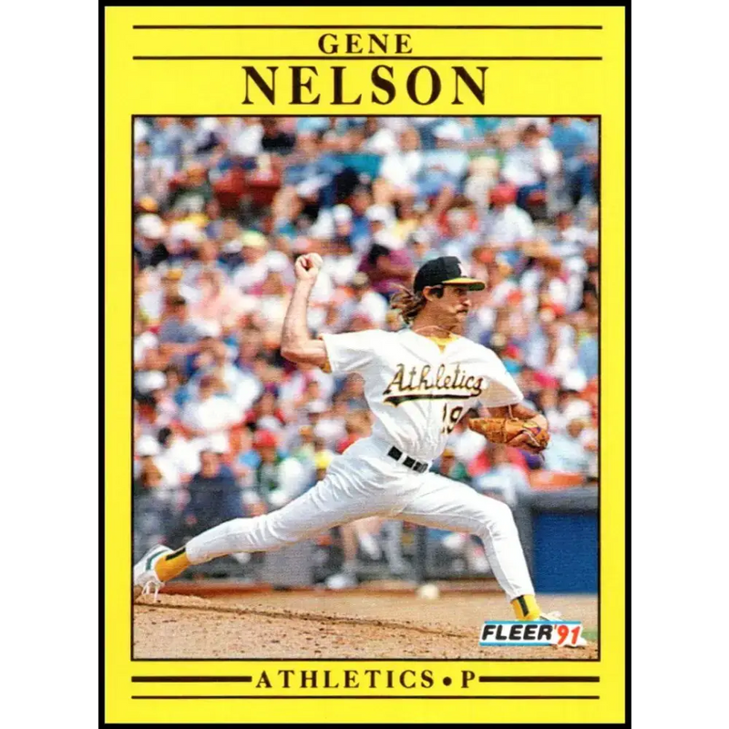 1991 Fleer #19 Gene Nelson NM-MT Oakland Athletics Baseball Card - Baseball Card Single