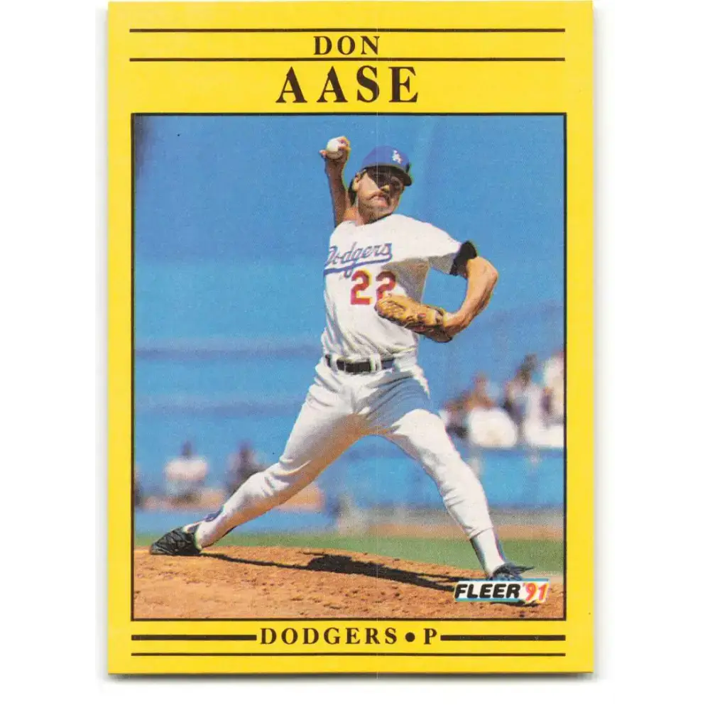 1991 Fleer #193 Don Aase NM-MT Los Angeles Dodgers Baseball Card - Baseball Card Single