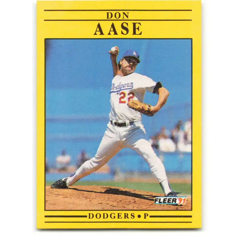1991 Fleer #193 Don Aase NM-MT Los Angeles Dodgers Baseball Card - Baseball Card Single