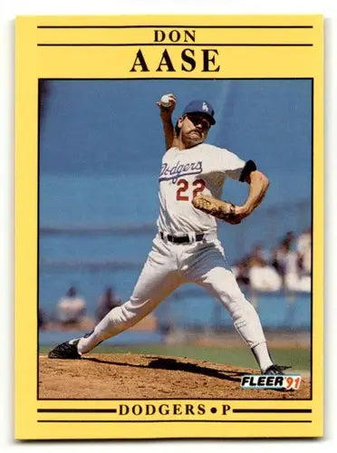 1991 Fleer #193a Don Aase Wax/Cello Pack version: First stat grouping i ID:58116 - Baseball Card Single