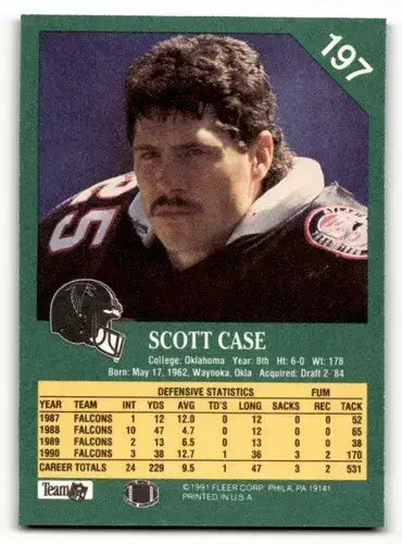 1991 Fleer #197 Scott Case Atlanta Falcons Football Cards NM Near Mi ID:60503 - Football Card Single