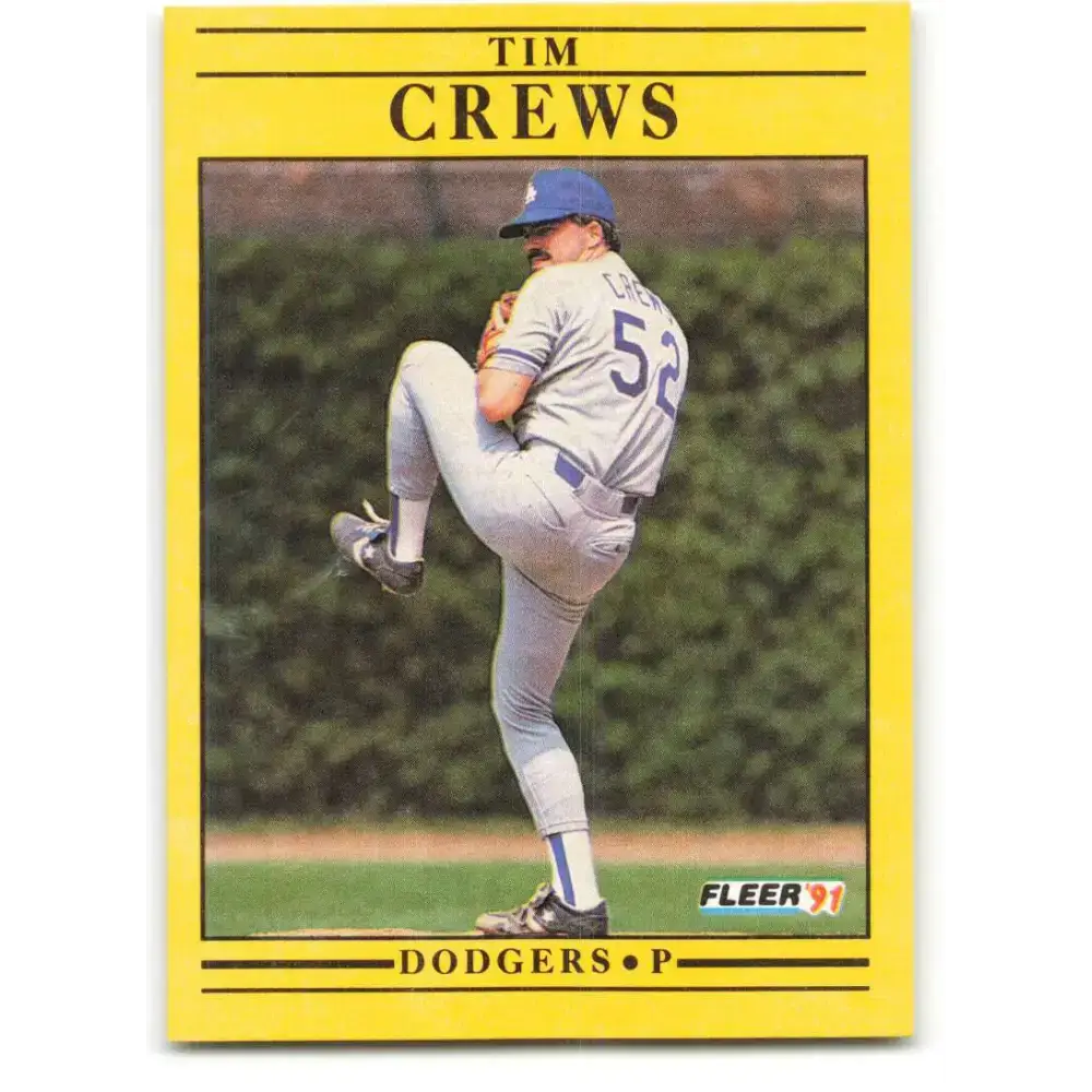 1991 Fleer #197 Tim Crews NM-MT Los Angeles Dodgers Baseball Card - Baseball Card Single