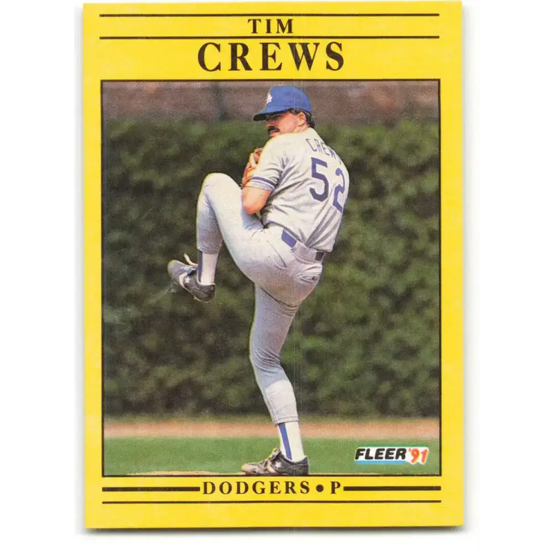 1991 Fleer #197 Tim Crews NM-MT Los Angeles Dodgers Baseball Card - Baseball Card Single