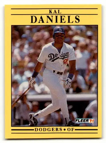1991 Fleer #198 Kal Daniels Los Angeles Dodgers Baseball Cards EX/NM ID:55211 - Baseball Card Single