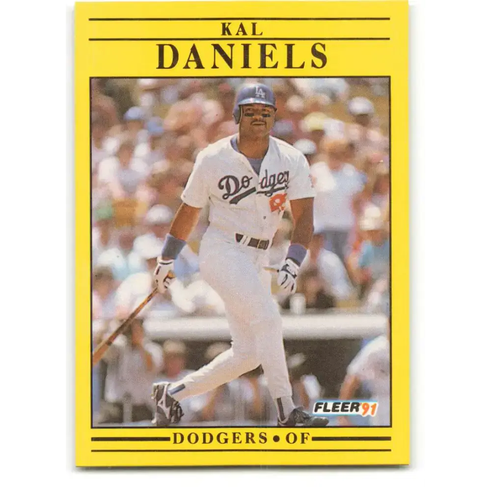 1991 Fleer #198 Kal Daniels NM-MT Los Angeles Dodgers Baseball Card - Baseball Card Single