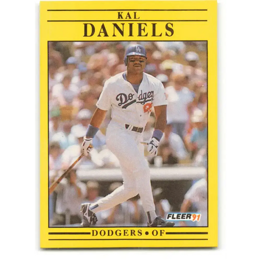 1991 Fleer #198 Kal Daniels NM-MT Los Angeles Dodgers Baseball Card - Baseball Card Single