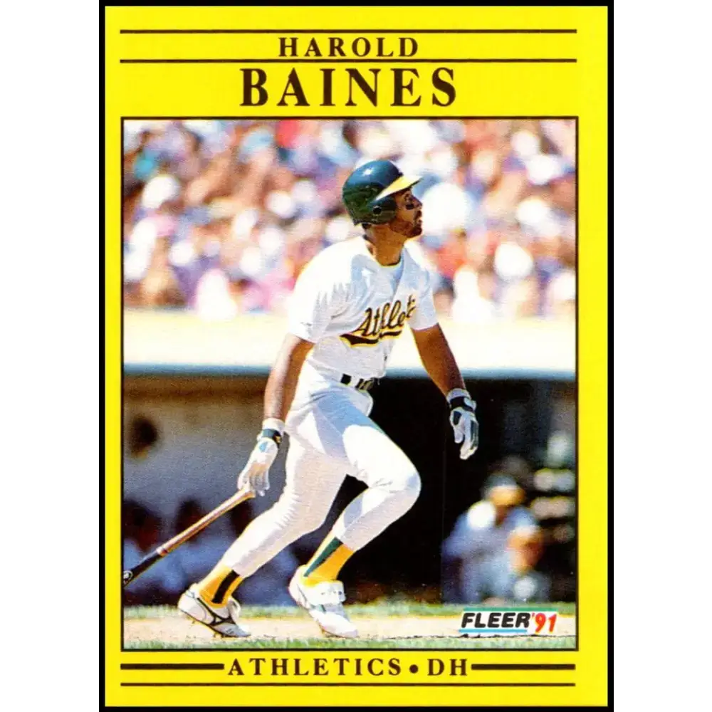 1991 Fleer #2 Harold Baines NM-MT Oakland Athletics Baseball Card - Baseball Card Single