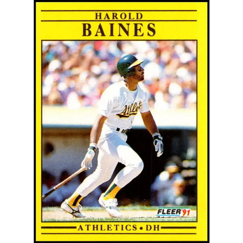 1991 Fleer #2 Harold Baines NM-MT Oakland Athletics Baseball Card - Baseball Card Single