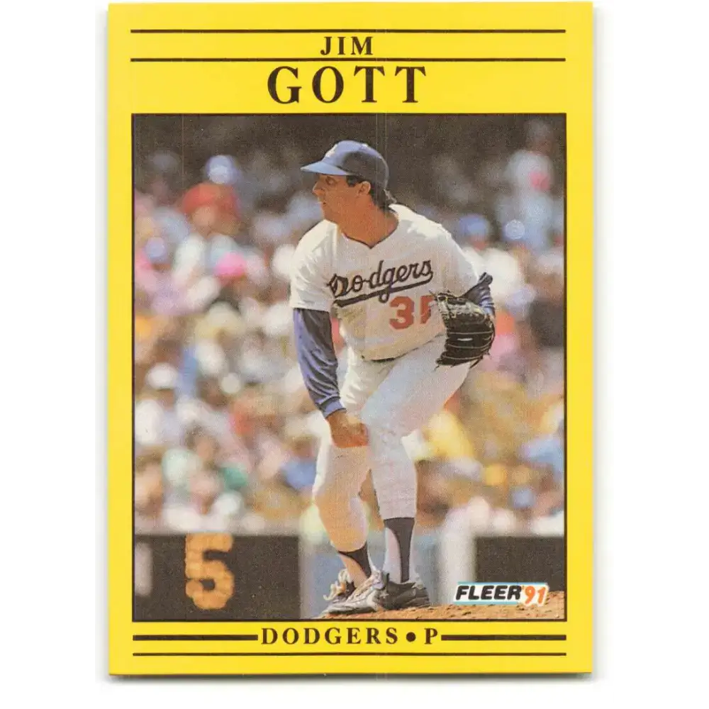 1991 Fleer #200 Jim Gott NM-MT Los Angeles Dodgers Baseball Card - Baseball Card Single