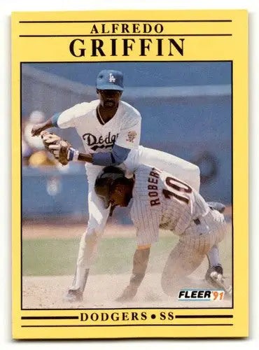 1991 Fleer #201 Alfredo Griffin Los Angeles Dodgers Baseball Cards E ID:55270 - Baseball Card Single
