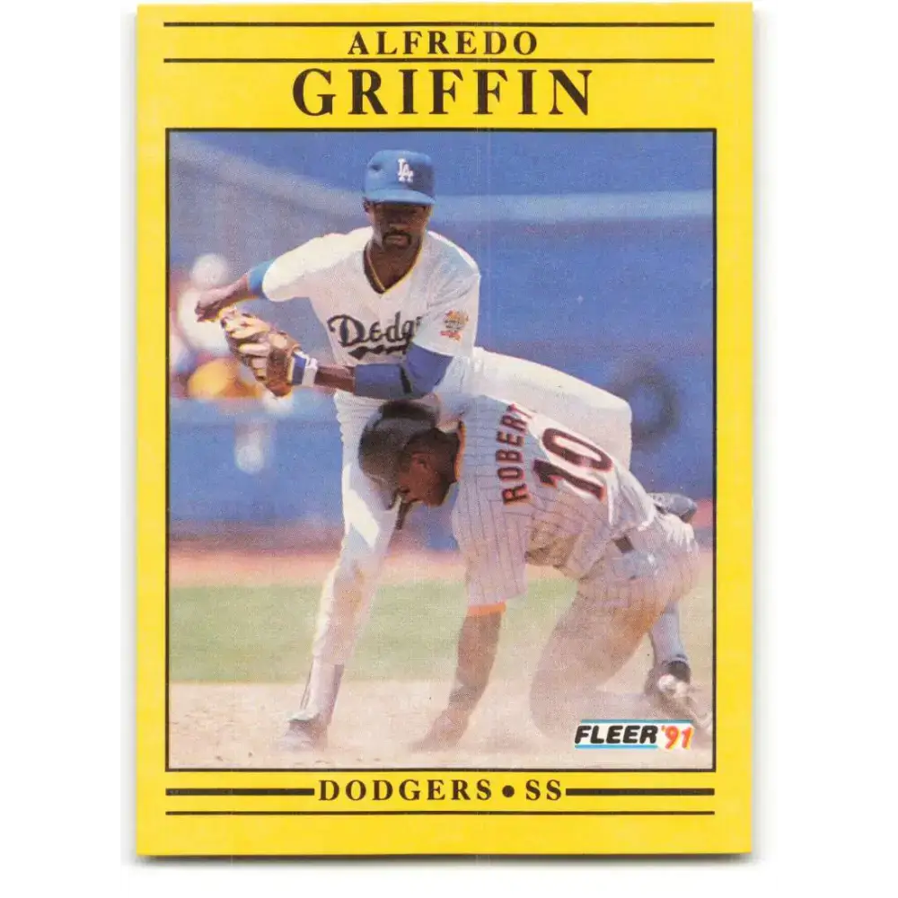1991 Fleer #201 Alfredo Griffin NM-MT Los Angeles Dodgers Baseball Card - Baseball Card Single