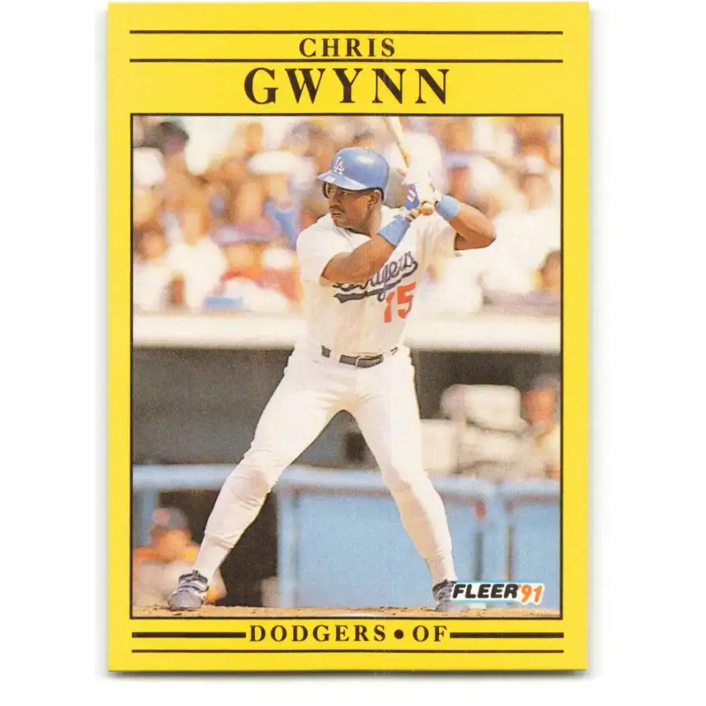 1991 Fleer #202 Chris Gwynn NM-MT Los Angeles Dodgers Baseball Card - Baseball Card Single