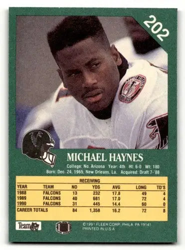1991 Fleer #202 Michael Haynes Atlanta Falcons Football Cards NM Nea ID:60491 - Football Card Single
