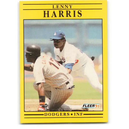 1991 Fleer #204 Lenny Harris NM-MT Los Angeles Dodgers Baseball Card - Baseball Card Single