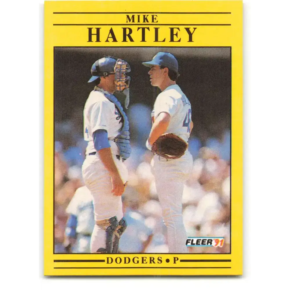 1991 Fleer #205 Mike Hartley NM-MT Los Angeles Dodgers Baseball Card - Baseball Card Single